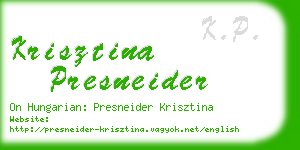 krisztina presneider business card